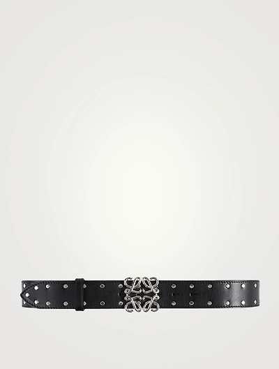 Anagram Studded Leather Belt