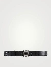 Anagram Studded Leather Belt