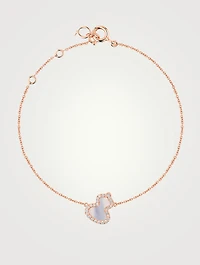 Petite Wulu 18K Rose Gold Bracelet With Diamonds And Mother-Of-Pearl