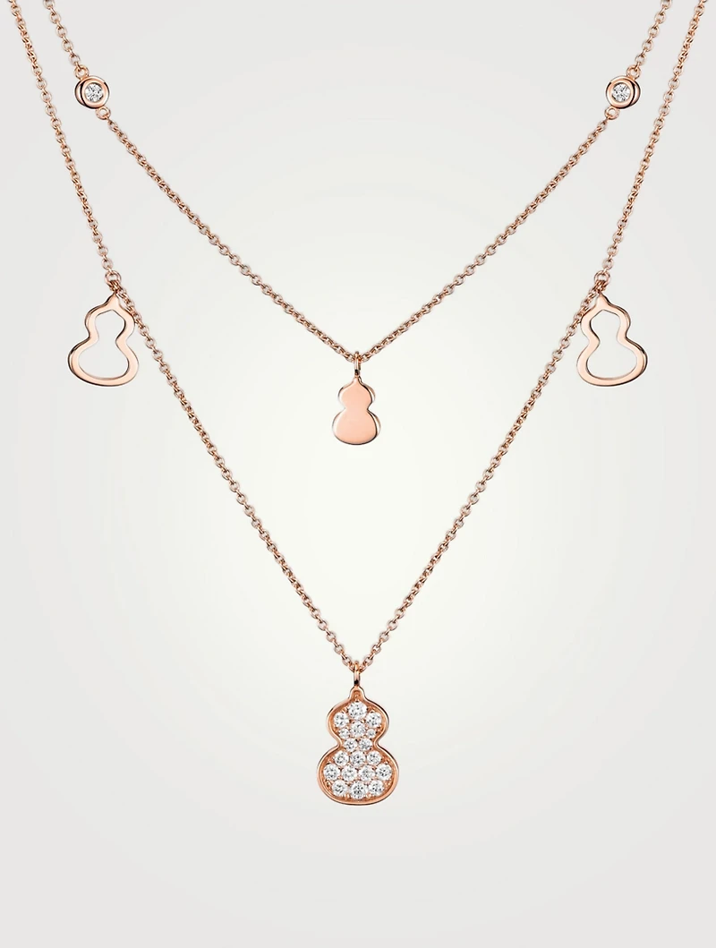 Petite Wulu 18K Rose Gold Necklace With Diamonds