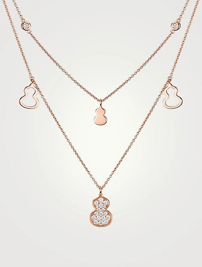 Petite Wulu 18K Rose Gold Necklace With Diamonds