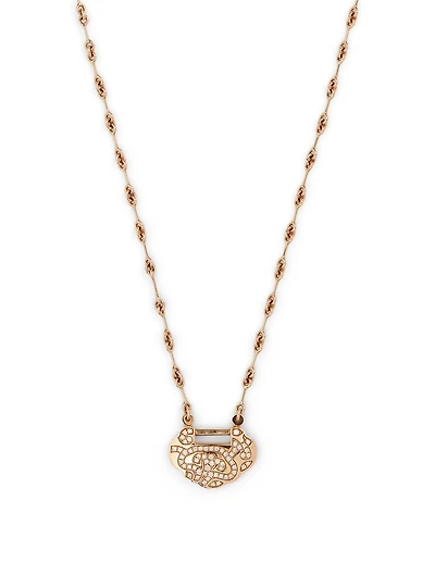 Small Yu Yi 18K Rose Gold Flower Necklace With Diamonds