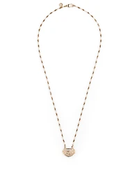 Small Yu Yi 18K Rose Gold Flower Necklace With Diamonds