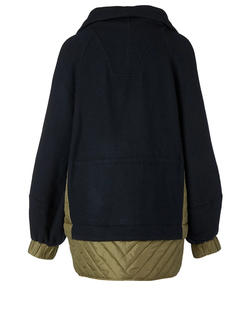 Wool-Blend Layered Jacket