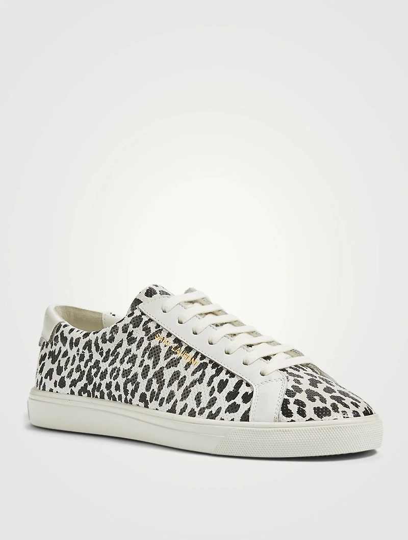 Andy Perforated Leather Sneakers Babycat Print