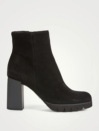 Melinda Suede Heeled Ankle Boots