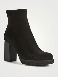 Melinda Suede Heeled Ankle Boots