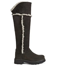 Tamy Suede And Shearling Knee-High Boots