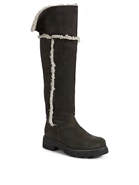 Tamy Suede And Shearling Knee-High Boots