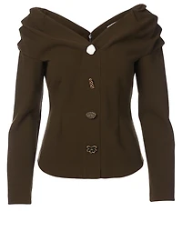 Miriam Wool-Blend Off-The-Shoulder Blouse