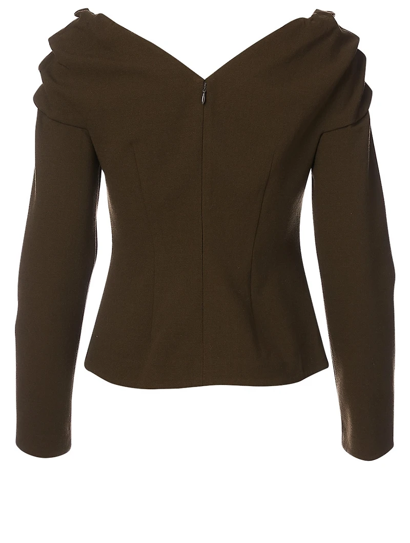 Miriam Wool-Blend Off-The-Shoulder Blouse