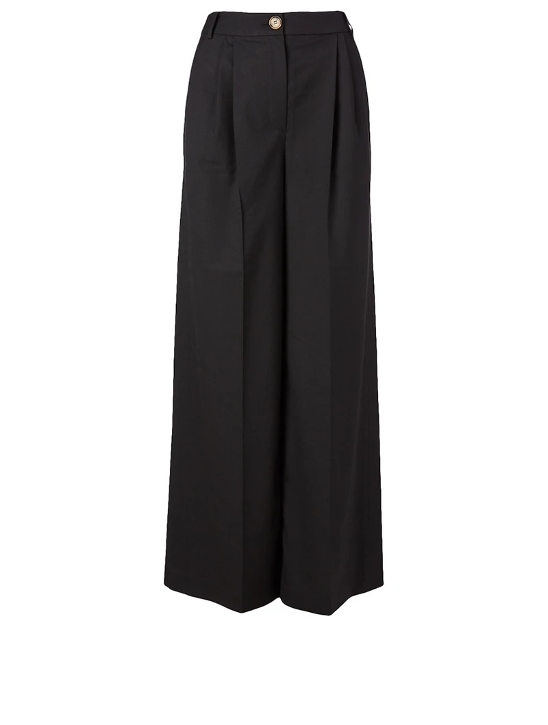 Ingrid Wool-Blend Wide-Leg Pants