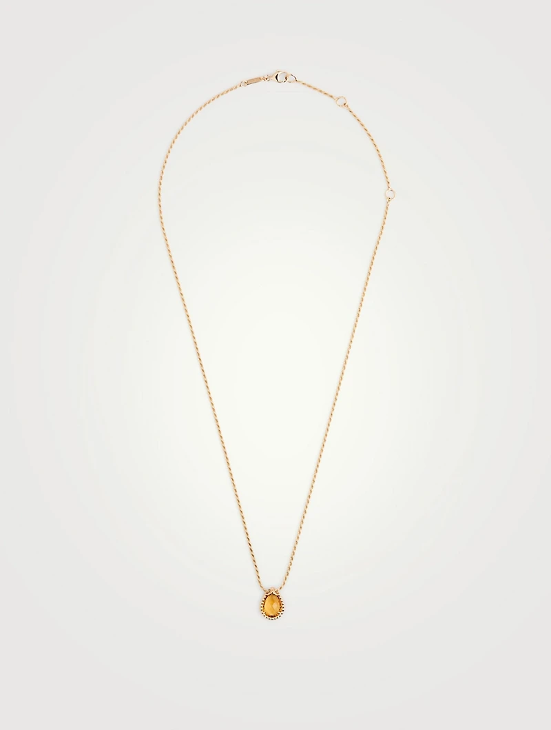 Small Serpent Bohème Gold Necklace With Citrine