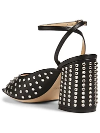 Jassidy 85 Leather Heeled Sandals With Crystals