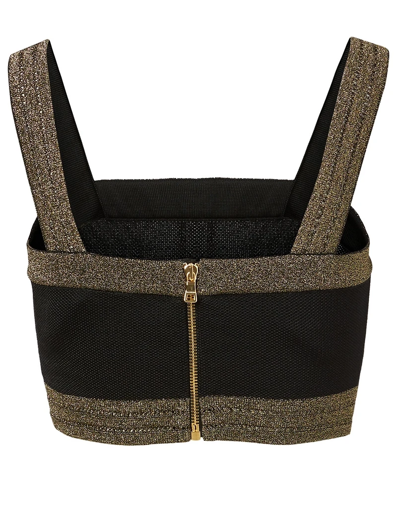 Metallic Knit Bra Top
