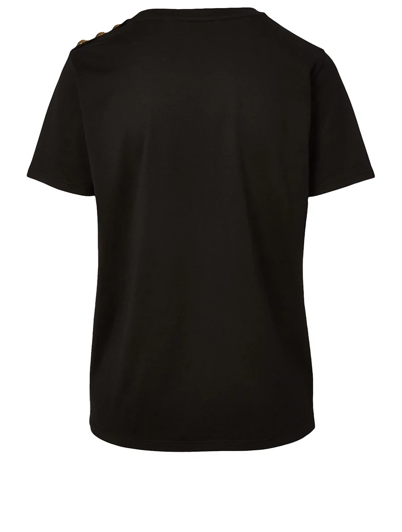Cotton Relaxed T-Shirt With Buttons