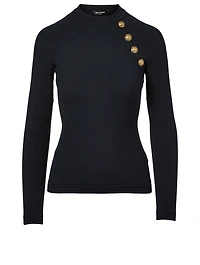 Diamond Knit Sweater With Buttons
