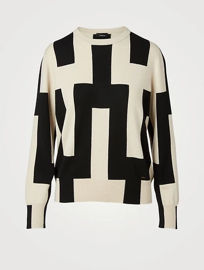 Cashmere Sweater With Mosaic Intarsia