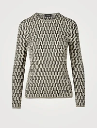 Silk And Wool Jacquard Knit Top