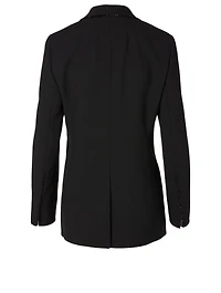 Wool Long Blazer With Beading