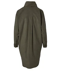 Cotton Cowlneck Shirt Dress