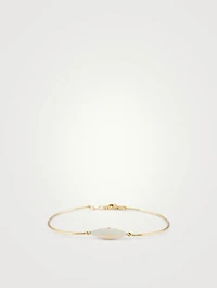 18K Gold Bangle Bracelet With Marquise Opal