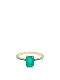 18K Gold Emerald Spring Ring