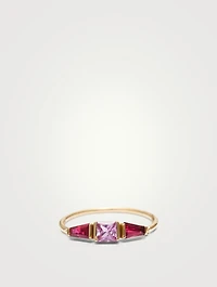 14K Gold Lacroix Ring With Pink Sapphire And Ruby