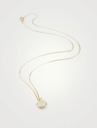 18K Gold Reversible Necklace With Opal And Diamonds