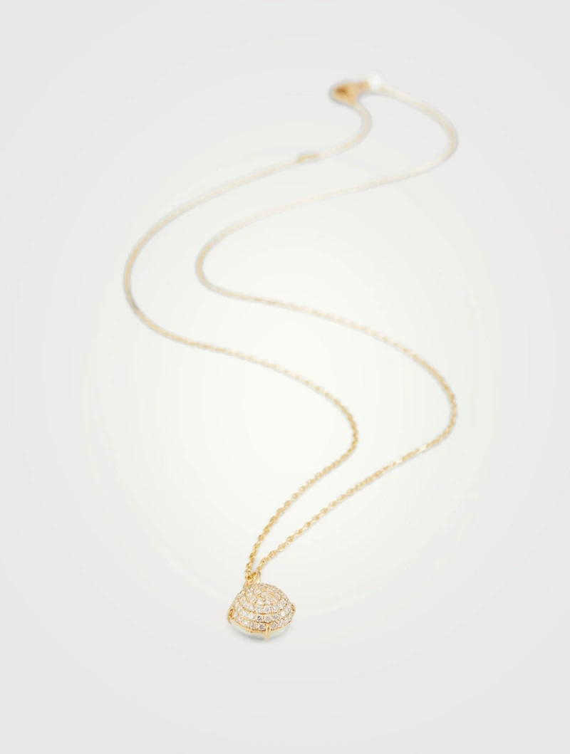 18K Gold Reversible Necklace With Opal And Diamonds