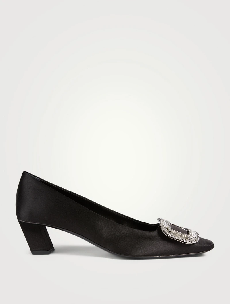 Belle Vivier Strass Satin Pumps