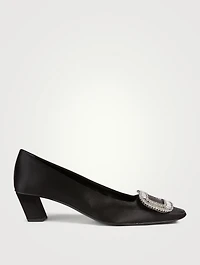 Belle Vivier Strass Satin Pumps