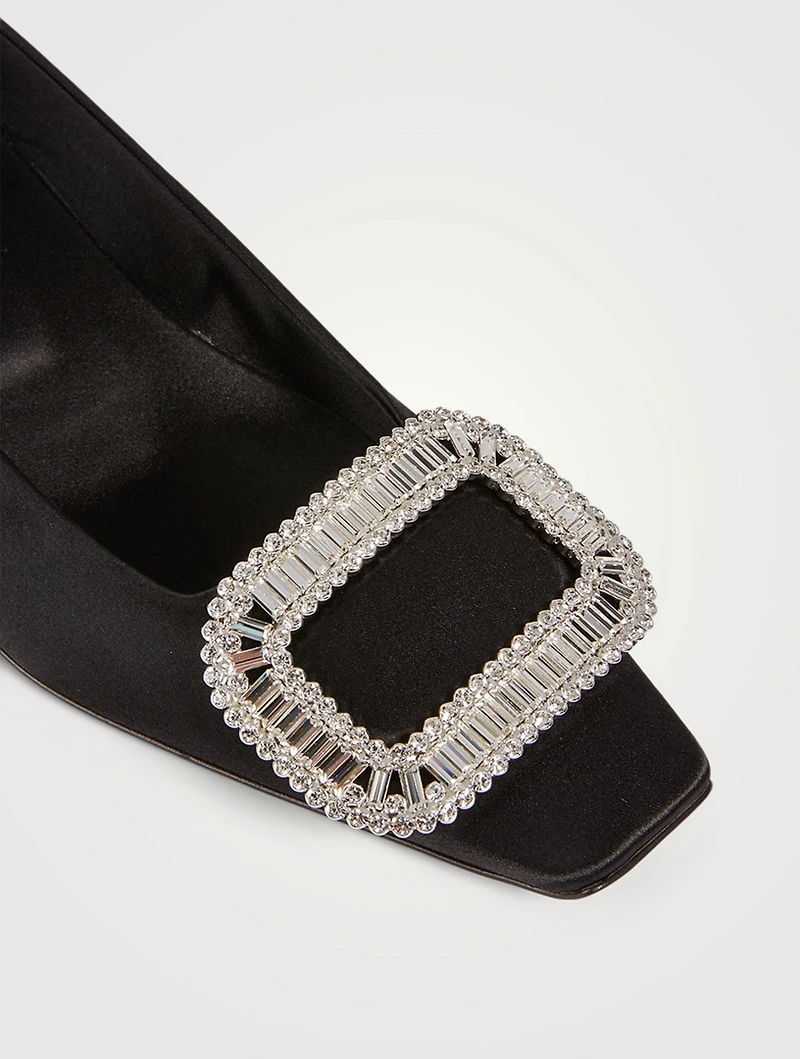 Belle Vivier Strass Satin Pumps