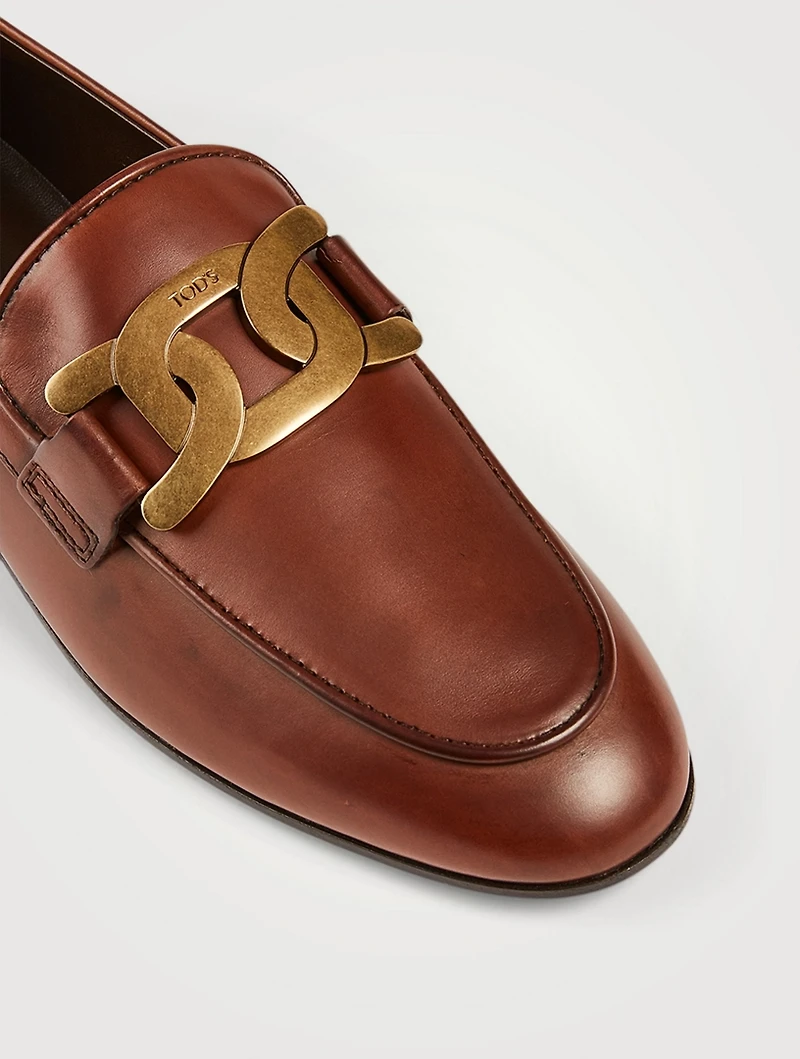 Leather Loafers With Chain