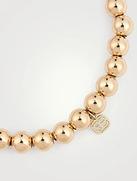 14K Gold Beaded Bracelet With Diamond Starburst Charm