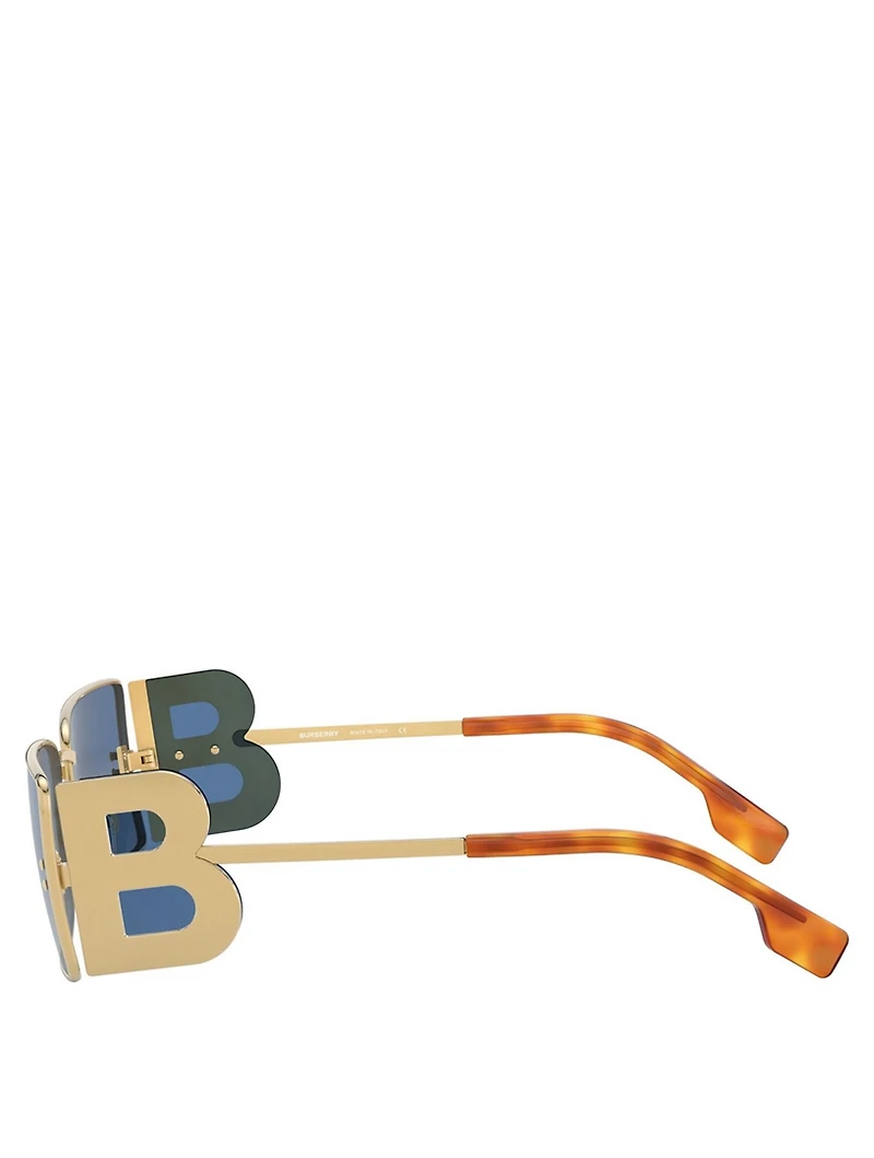 Rectangular Sunglasses With B Lens