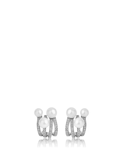 Spectrum 18K White Gold Earrings With Diamonds And Pearl
