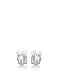 Spectrum 18K White Gold Earrings With Diamonds And Pearl