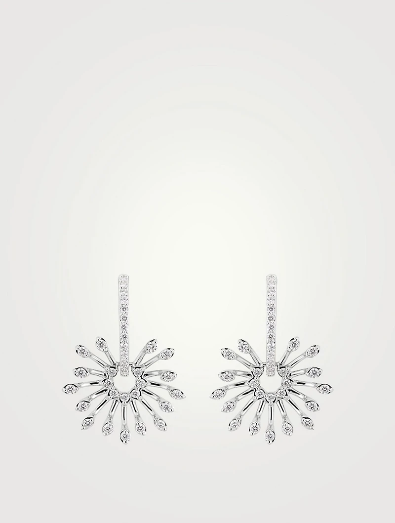 Luminus 18K White Gold Flower Earrings With Diamonds