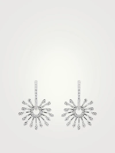 Luminus 18K Gold Flower Earrings With Diamonds