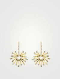 Luminus 18K Gold Flower Earrings With Diamonds