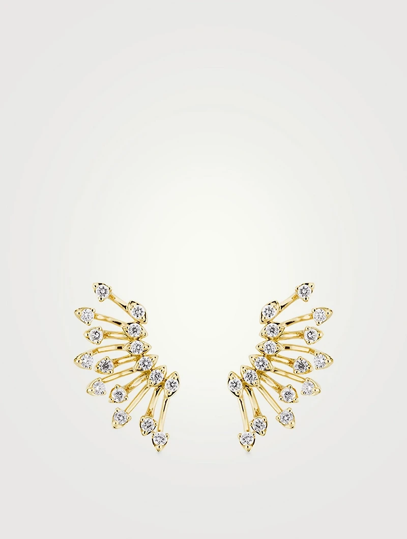 Luminus 18K Gold Crawler Earrings With Diamonds