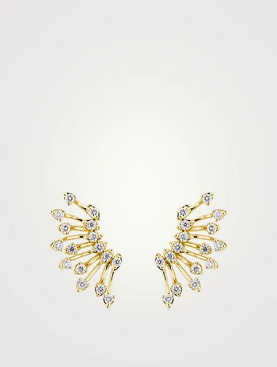 Luminus 18K Gold Crawler Earrings With Diamonds