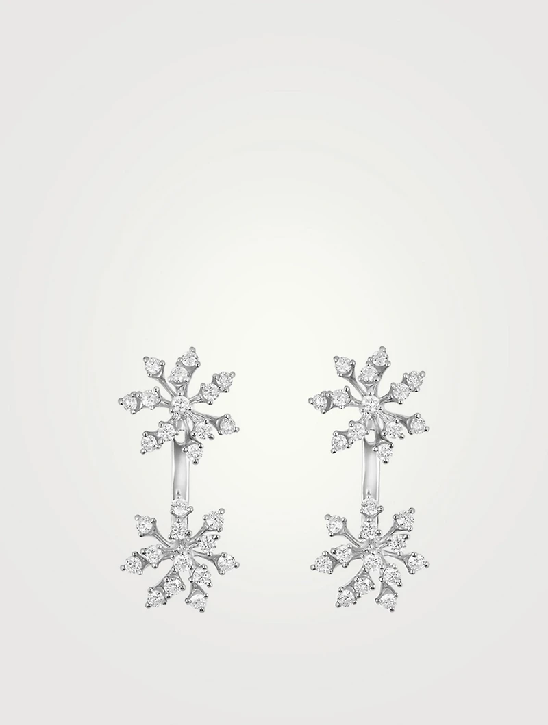 Luminus 18K Gold Double Snowflake Earrings With Diamonds
