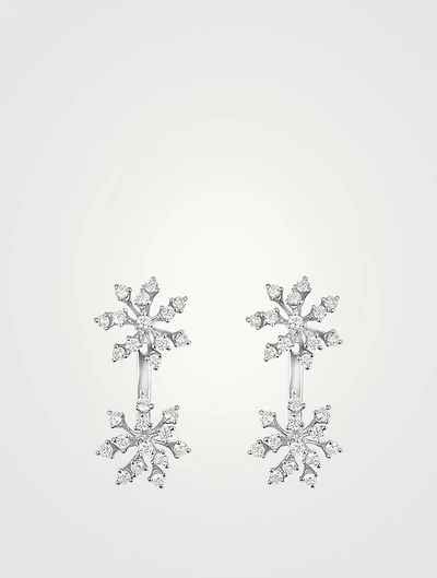 Luminus 18K Gold Double Snowflake Earrings With Diamonds