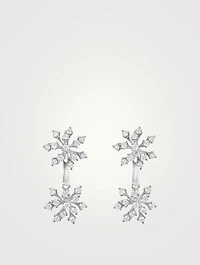 Luminus 18K Gold Double Snowflake Earrings With Diamonds