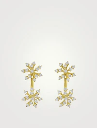 Luminus 18K Gold Double Snowflake Earrings With Diamonds