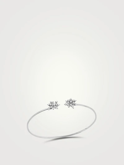 Luminus 18K White Gold Snowflake Bangle Bracelet With Diamonds
