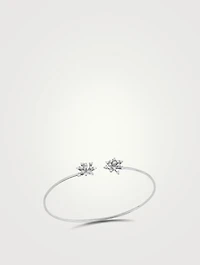 Luminus 18K White Gold Snowflake Bangle Bracelet With Diamonds
