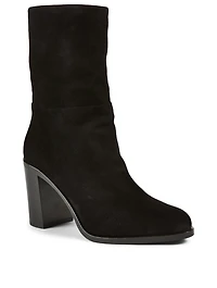 Scrunch Suede Heeled Ankle Boots